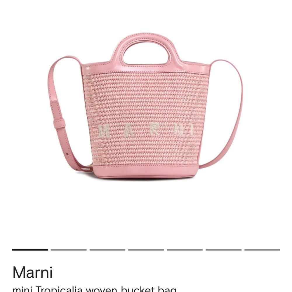 Marni Pink Mini Woven Bag with Curved Handle